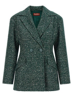 Green Peaked Lapel Blazer 1