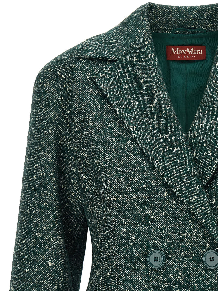Green Peaked Lapel Blazer 3