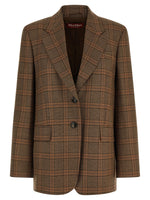 Brown  Peaked Lapel Blazer 1