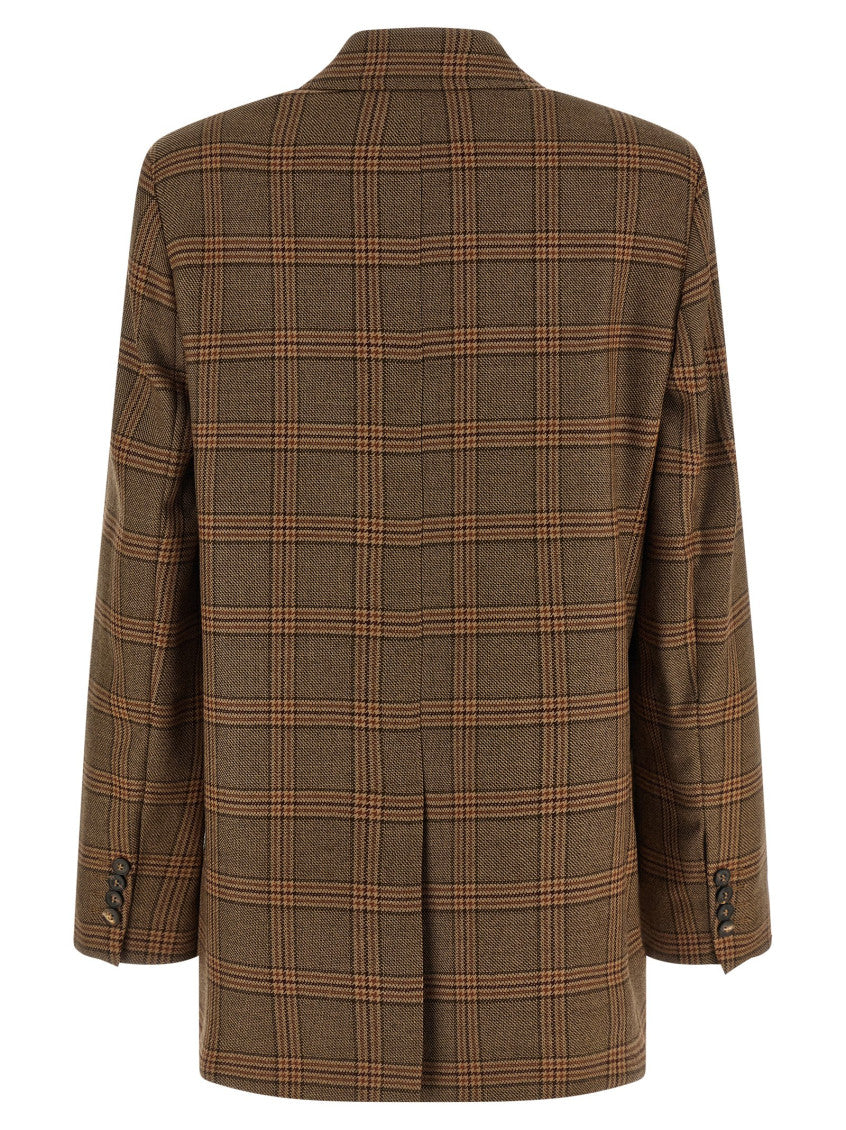 Brown  Peaked Lapel Blazer 2