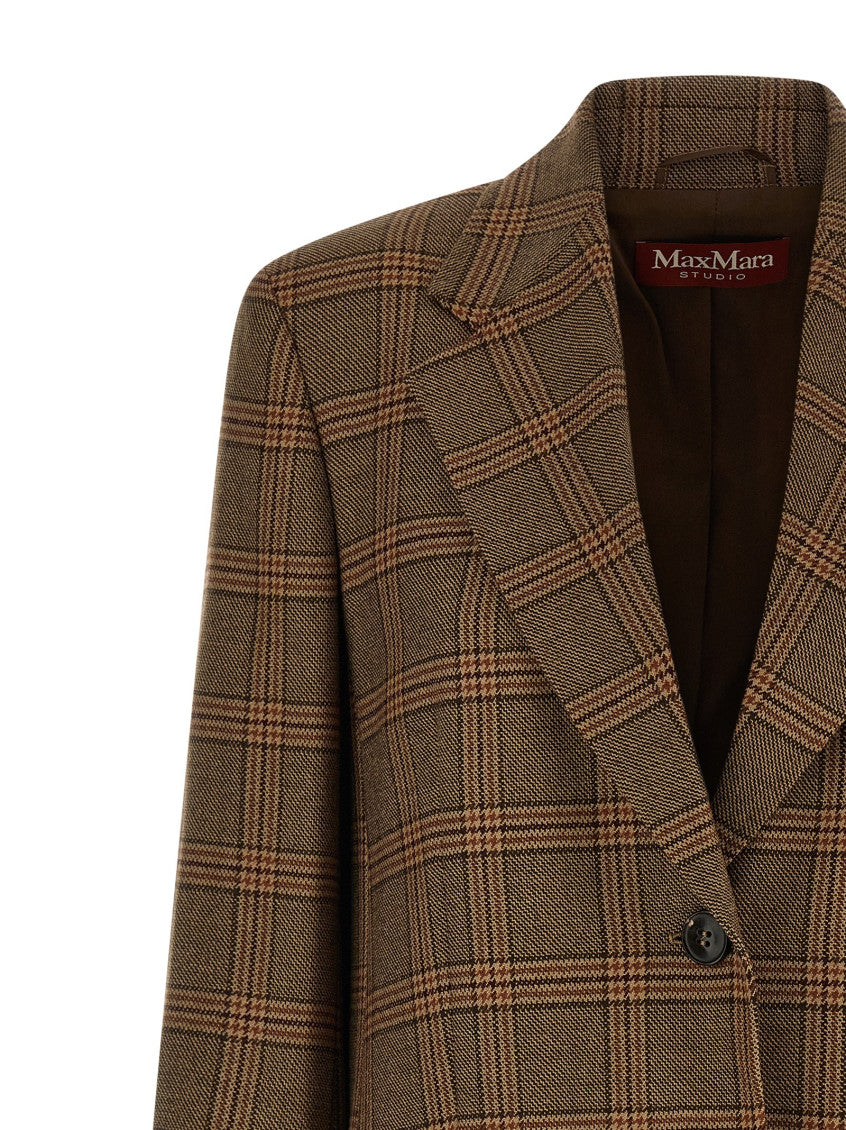 Brown  Peaked Lapel Blazer 3