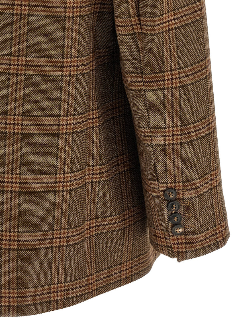 Brown  Peaked Lapel Blazer 4