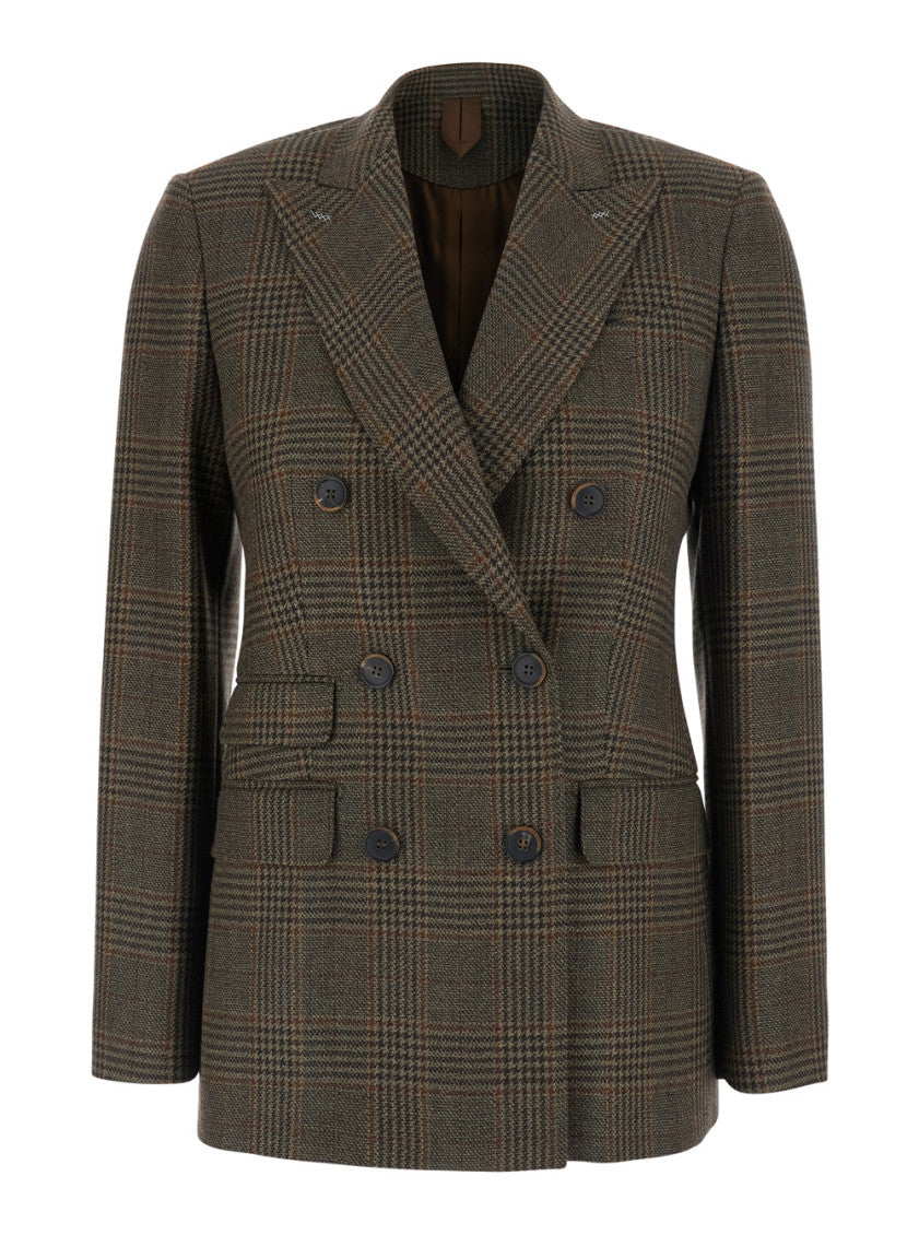 Brown Peaked Lapel Blazer 1
