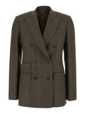 Brown Peaked Lapel Blazer 1