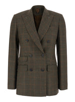 Brown Peaked Lapel Blazer 1