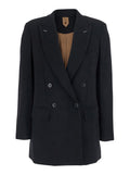 Black Peaked Lapel Blazer 1