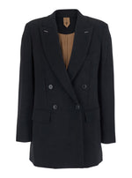Black Peaked Lapel Blazer 1