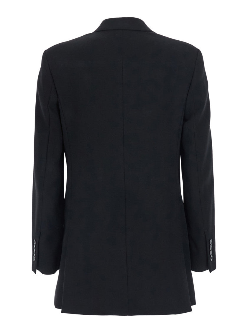 Black Peaked Lapel Blazer 2