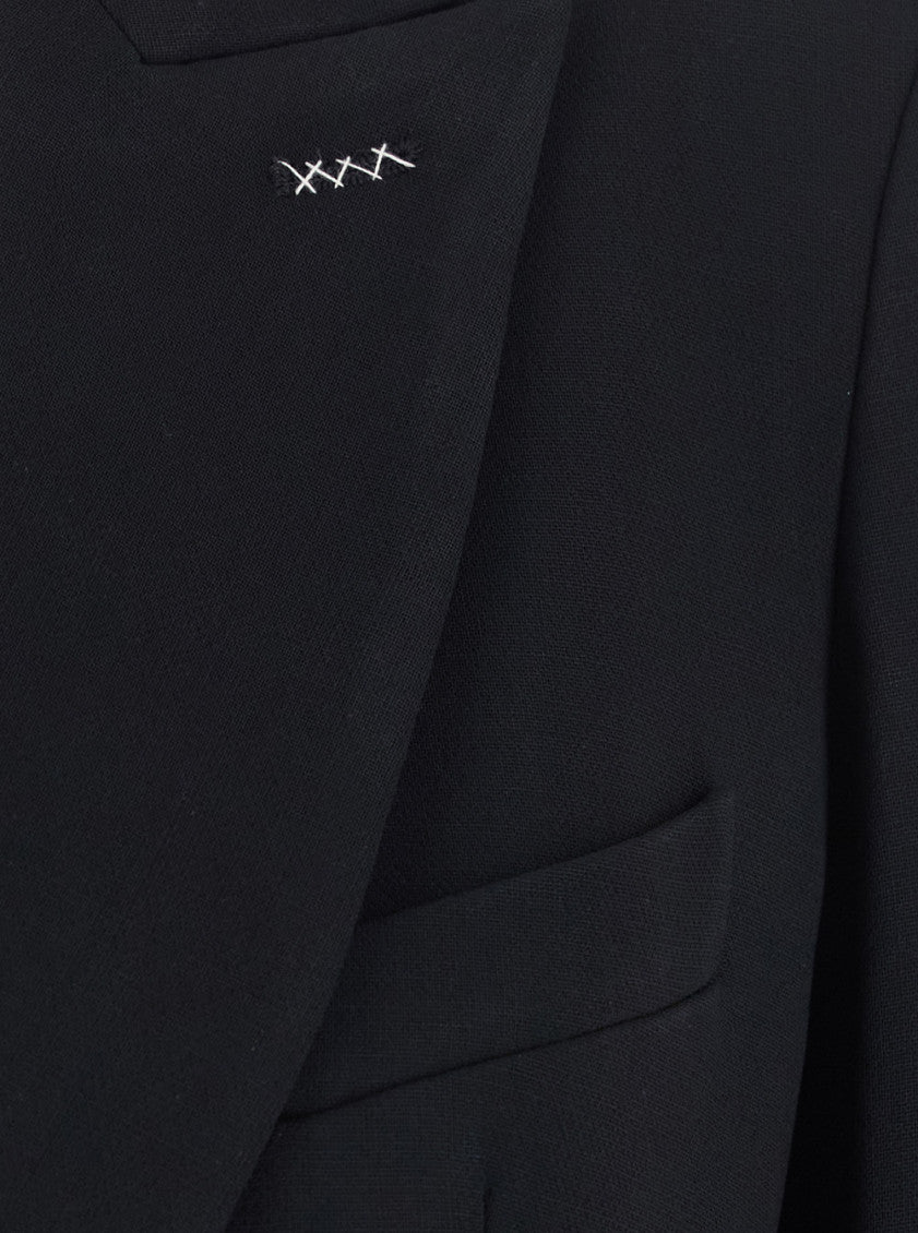 Black Peaked Lapel Blazer 3