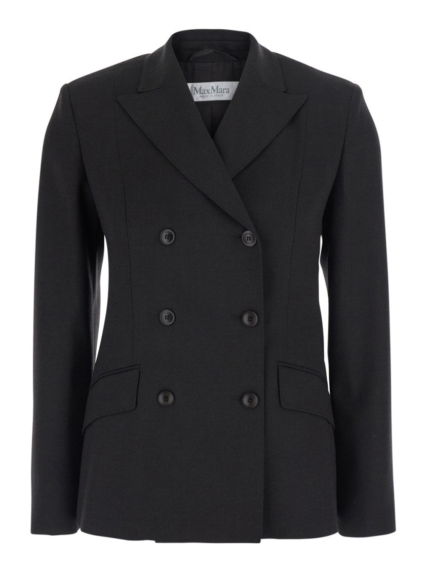 Black Notched Lapel Blazer 1
