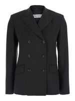 Black Notched Lapel Blazer 1
