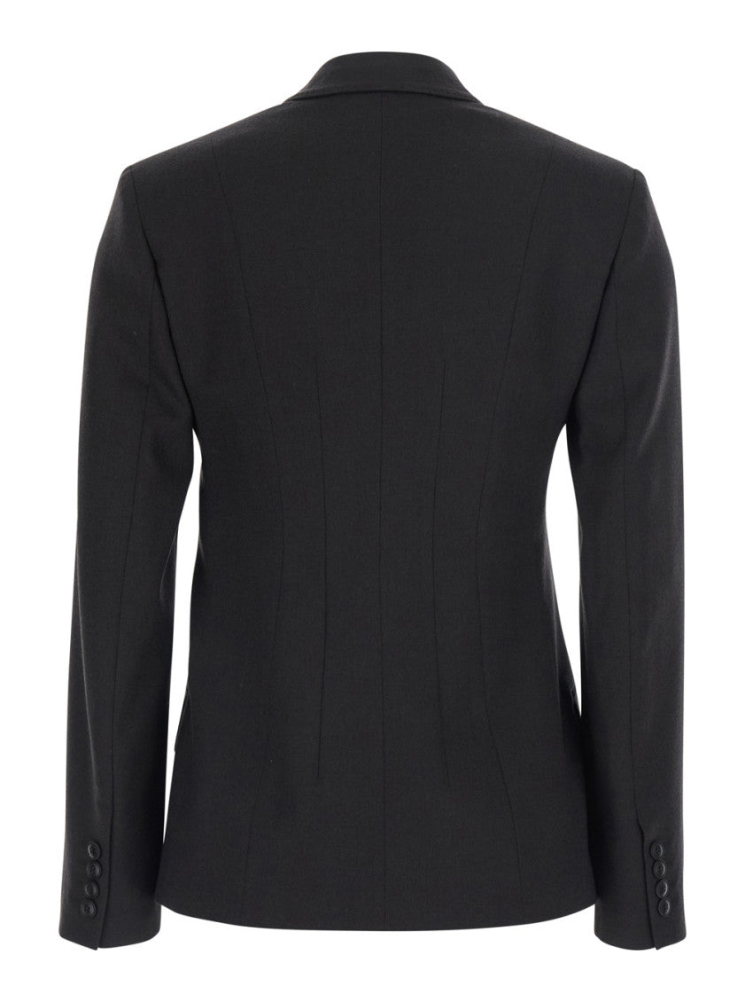 Black Notched Lapel Blazer 2