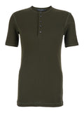 Green Solid Henley T-Shirt 1