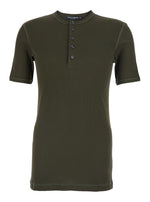 Green Solid Henley T-Shirt 1