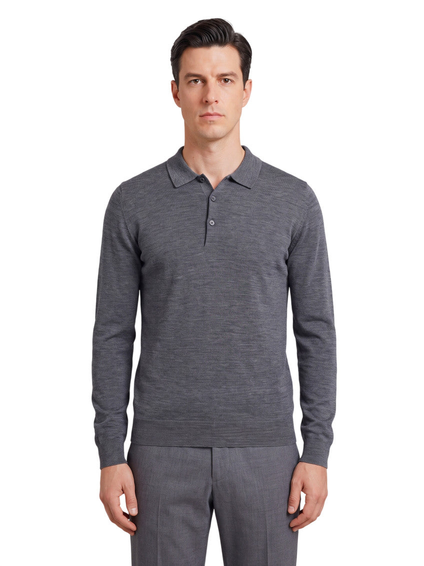 Dark Grey Polo Sweater 1