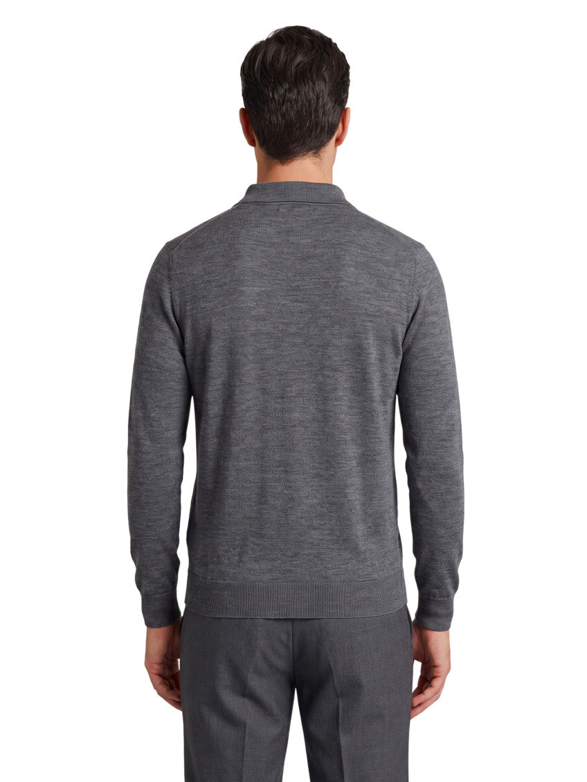 Dark Grey Polo Sweater 3