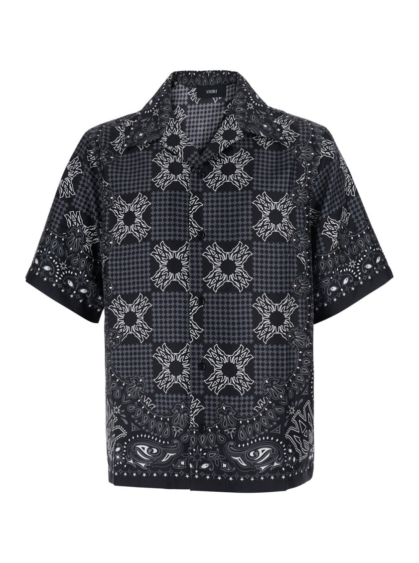 Black Relaxed Paisley Shirt 1