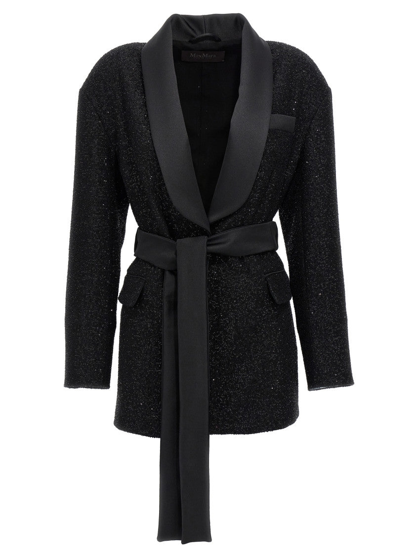 Black Shawl Lapel Blazer 1