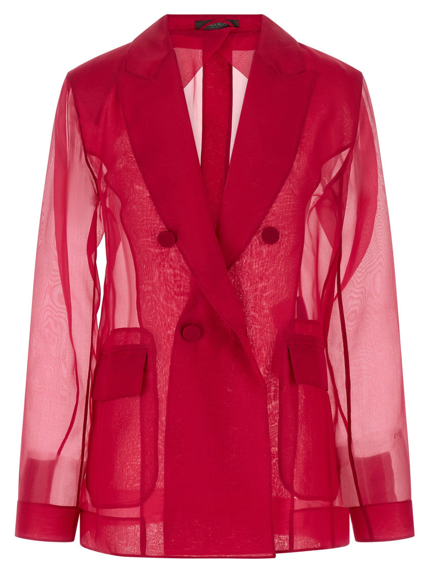 Fuchsia Peaked Lapel Blazer 1