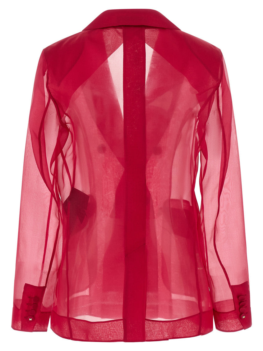 Fuchsia Peaked Lapel Blazer 2