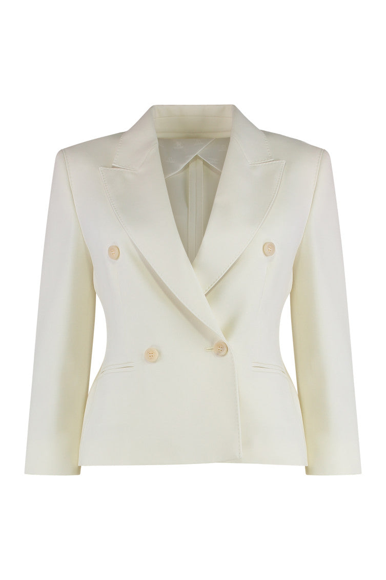 White Peaked Lapel Blazer 1