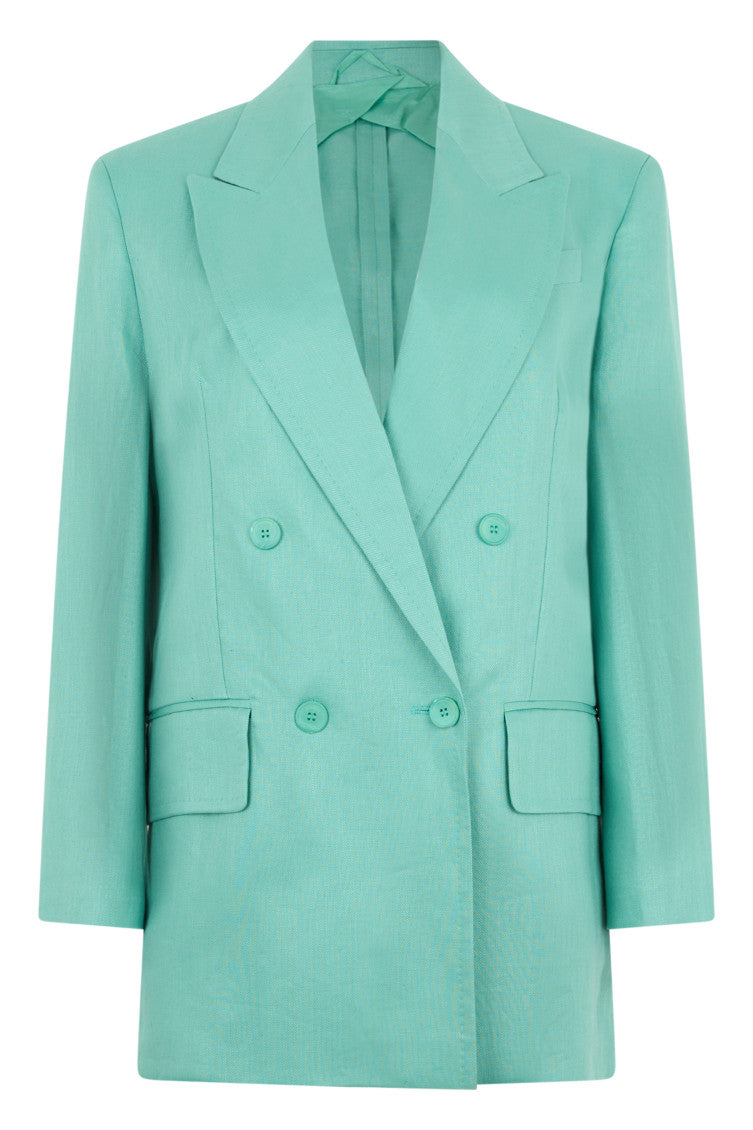 Light Green Peaked Lapel Blazer 1