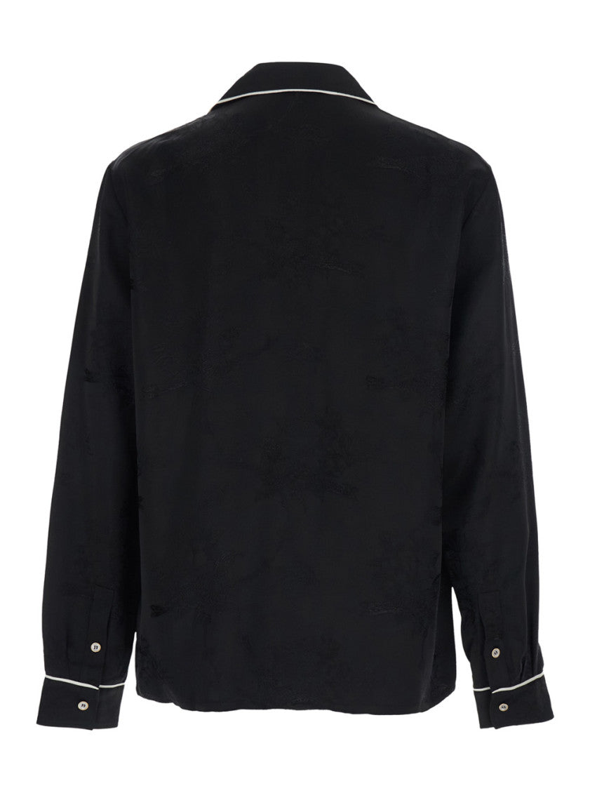 Black Regular Embroidered Shirt 2