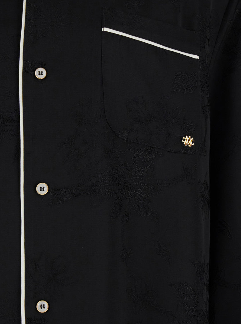 Black Regular Embroidered Shirt 3