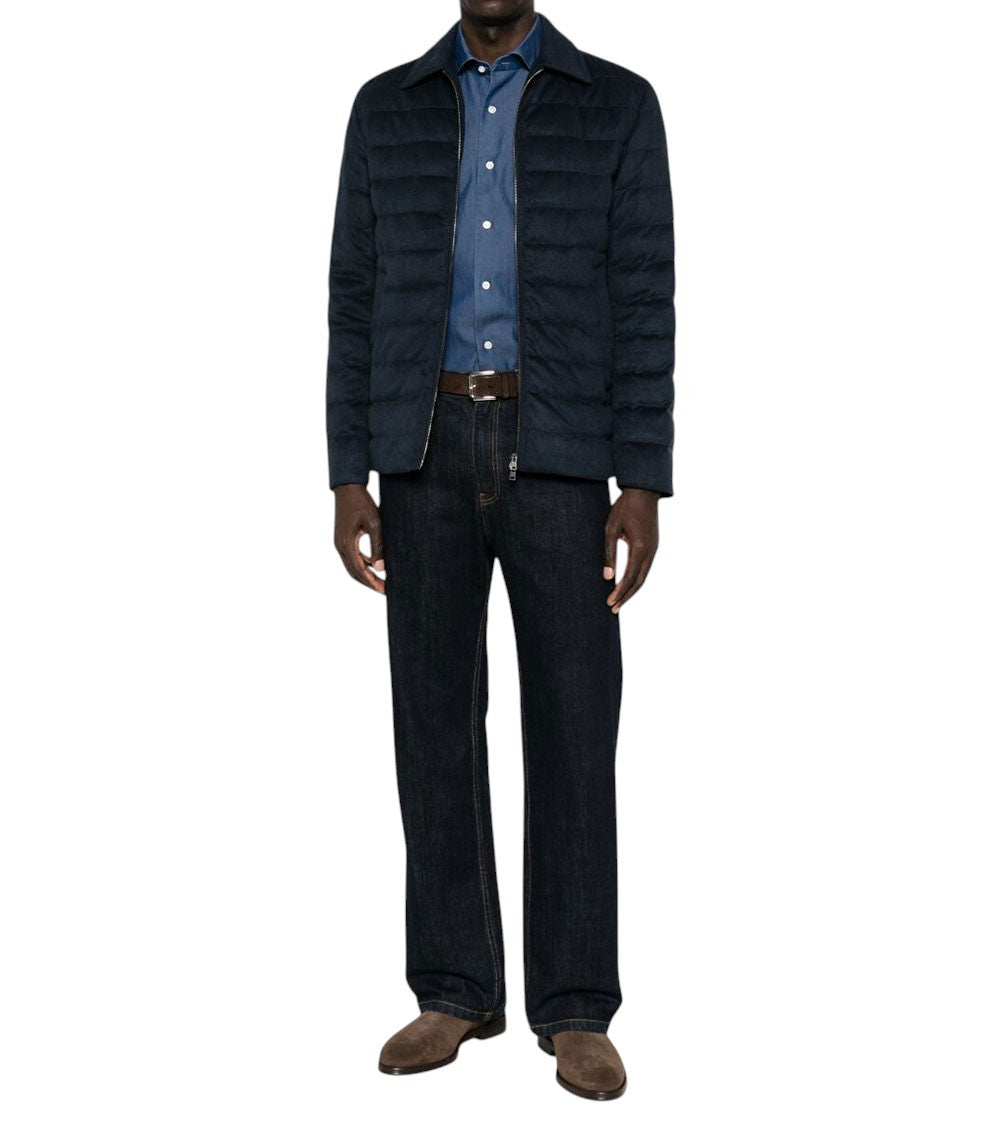Navy Blue Quilted Jacket 2