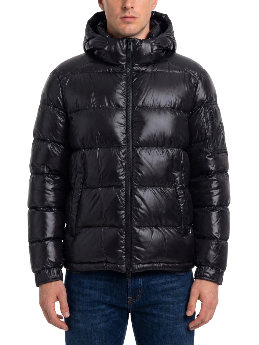 Black Quilted Hood Jacket 1