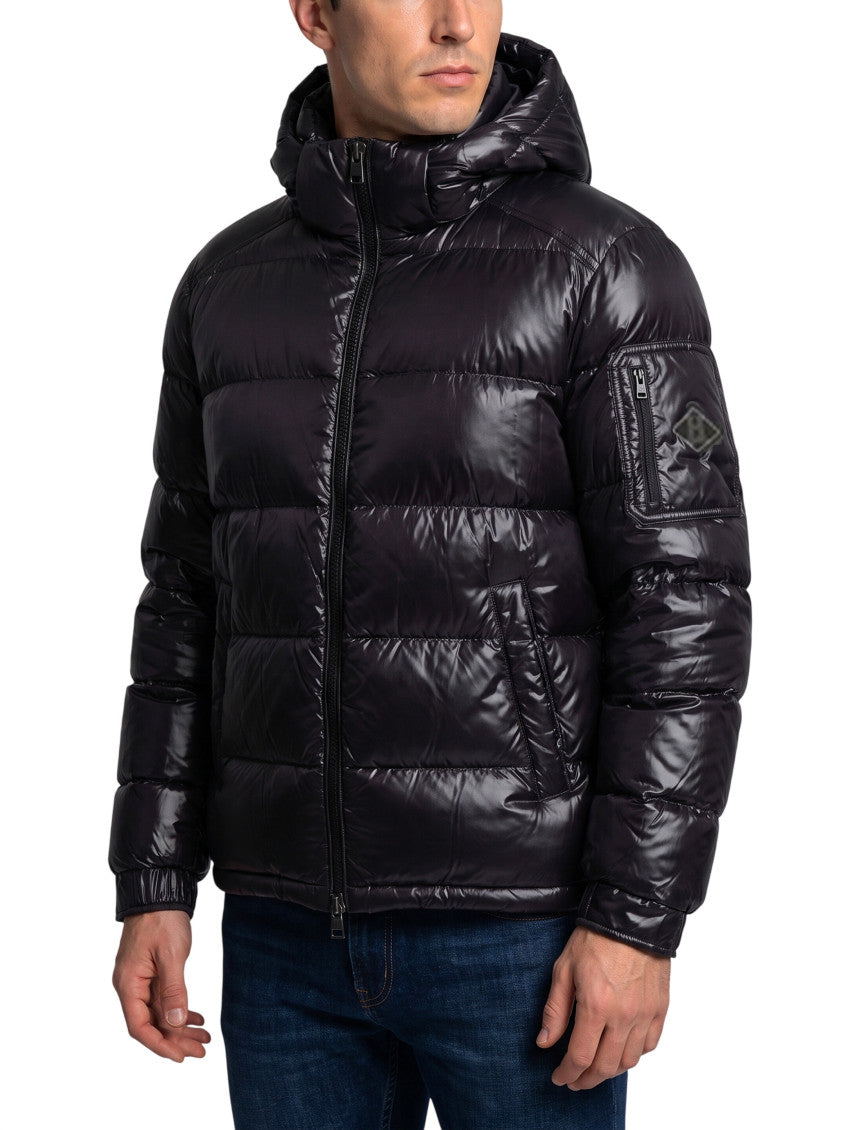 Black Quilted Hood Jacket 2