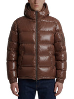 Brown Quilted Hood Jacket 1