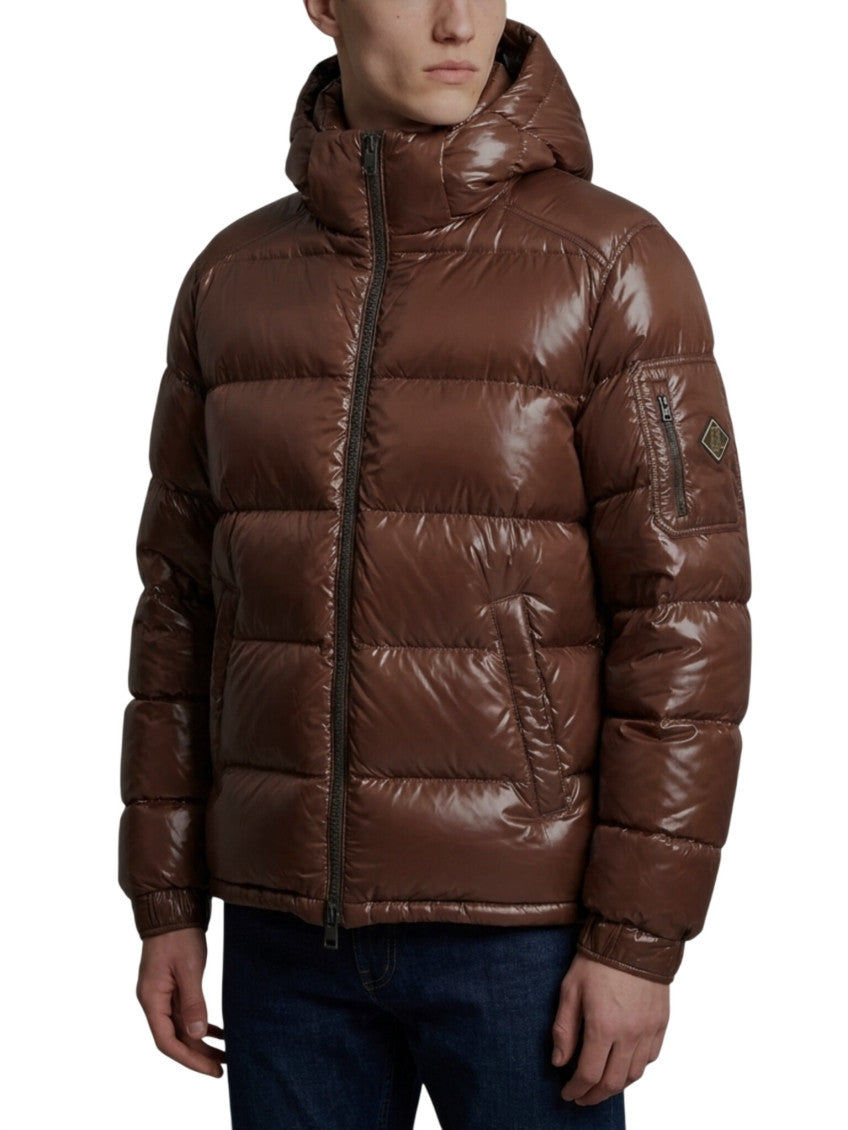 Brown Quilted Hood Jacket 2