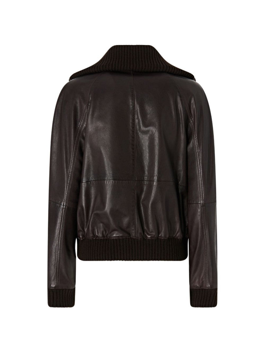 Dark Brown Shirt Collar Blazer 2