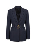 Navy Blue Notched Lapel Blazer 1