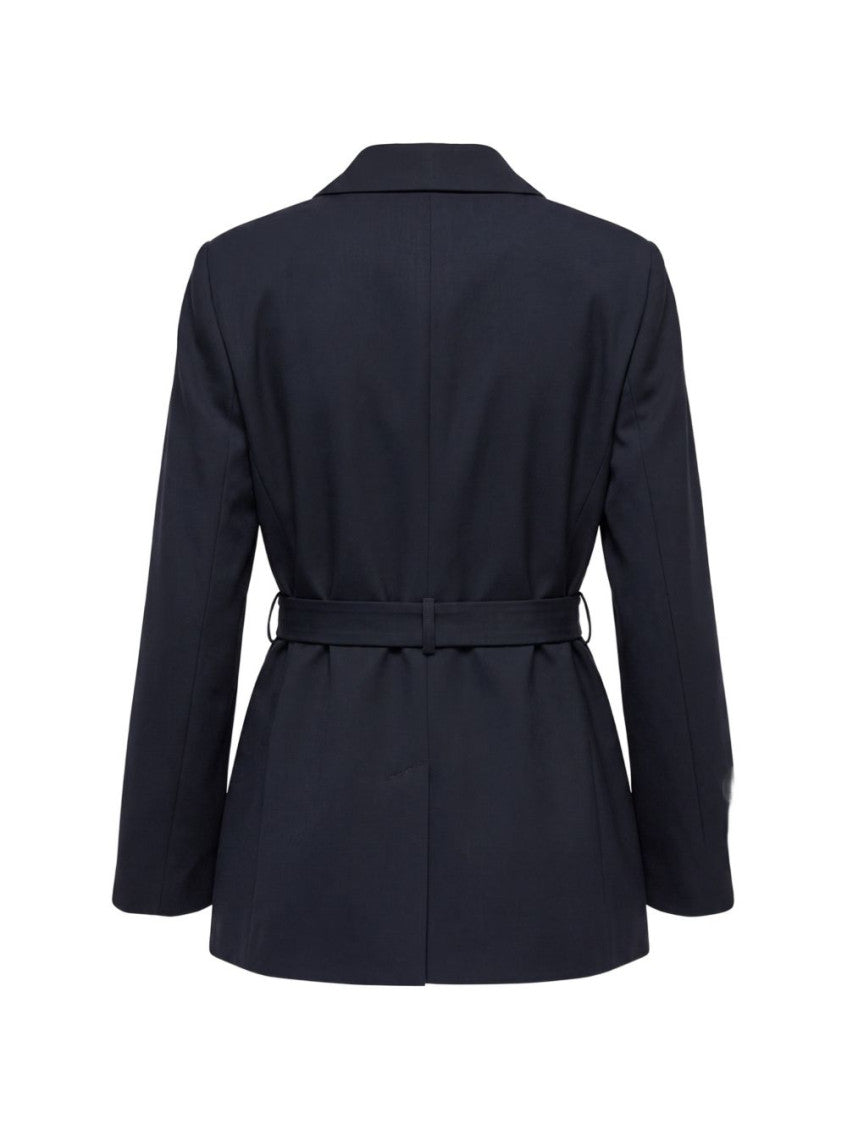 Navy Blue Notched Lapel Blazer 2
