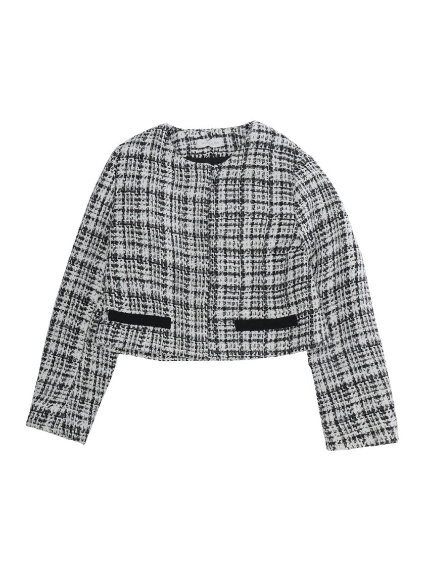 Girls Grey Tweed Cropped Jacket 1