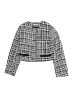 Girls Grey Tweed Cropped Jacket 1