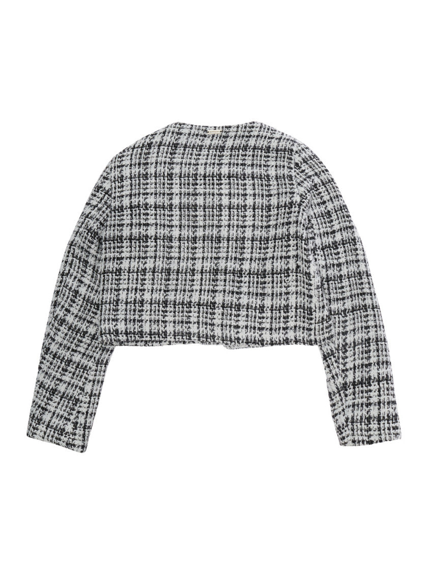 Girls Grey Tweed Cropped Jacket 2