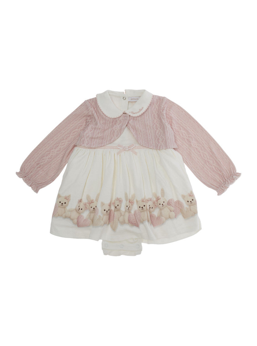 2-piece Pink Embroidered Cardigan/Dress Set (Baby Girl) 1