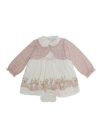 2-piece Pink Embroidered Cardigan/Dress Set (Baby Girl) 1