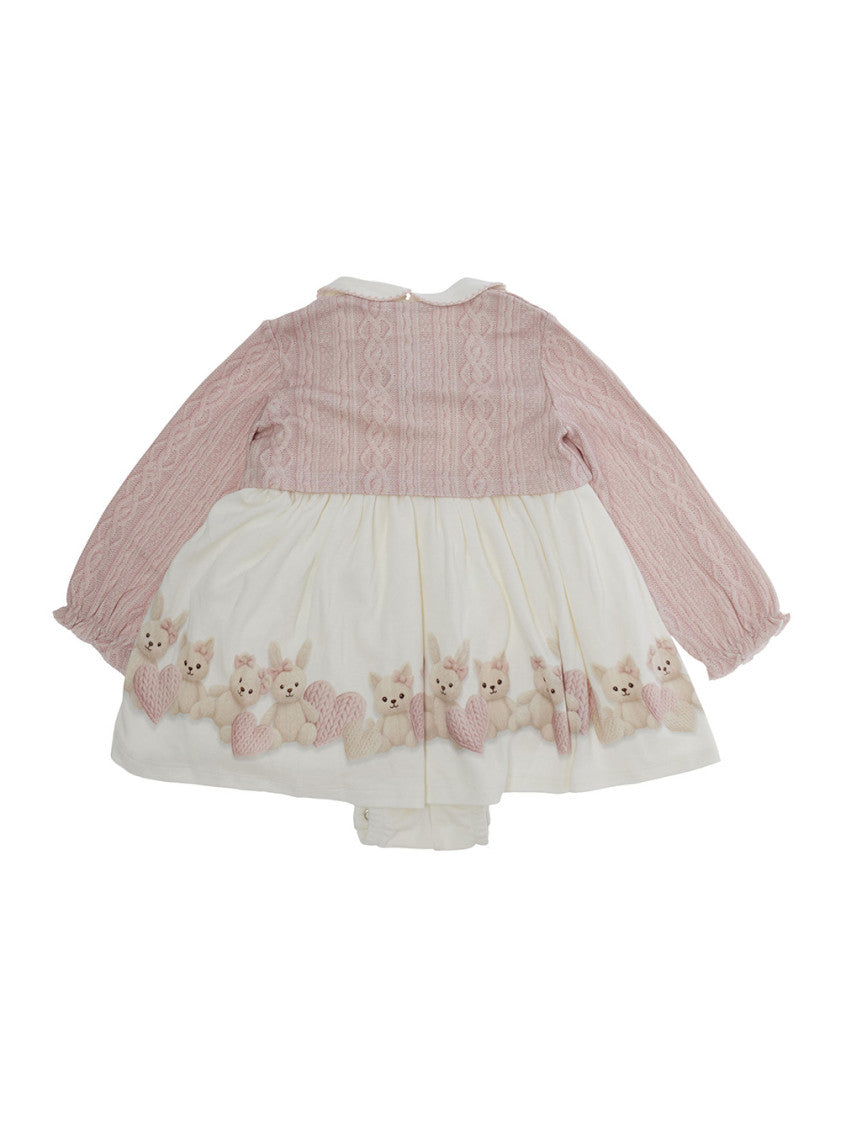 2-piece Pink Embroidered Cardigan/Dress Set (Baby Girl) 2