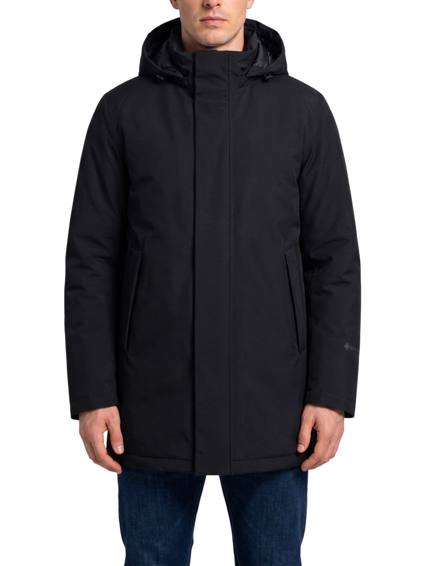 Black Hooded Parka Jacket 1