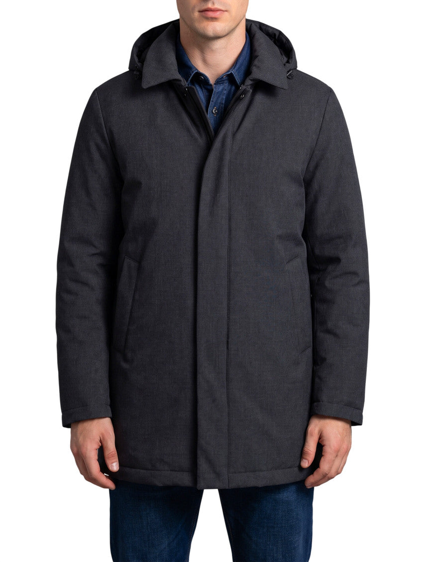 Dark Grey Hood Parka Jacket 1