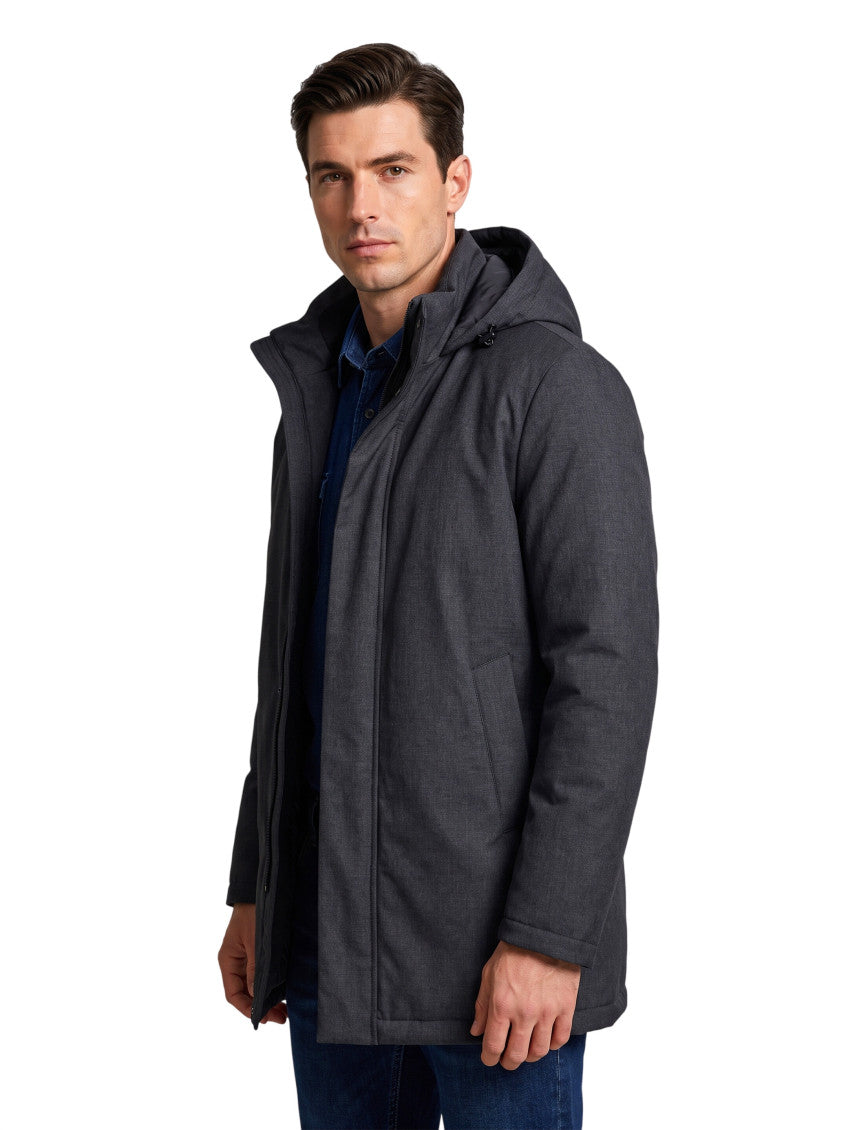 Dark Grey Hood Parka Jacket 2