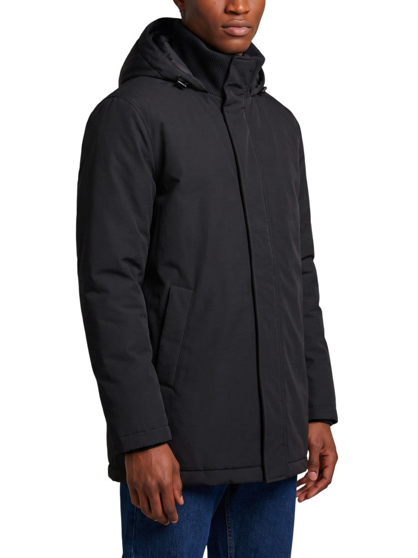Black Hooded Parka Jacket 2