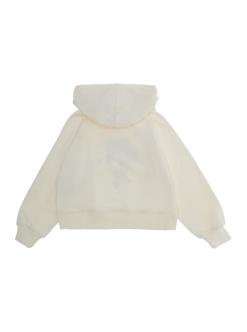Girls White Graphic Hoodie 2