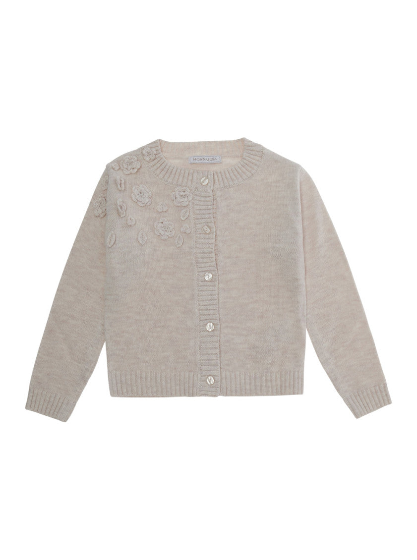 Girls Grey Embroidered Cardigan 1