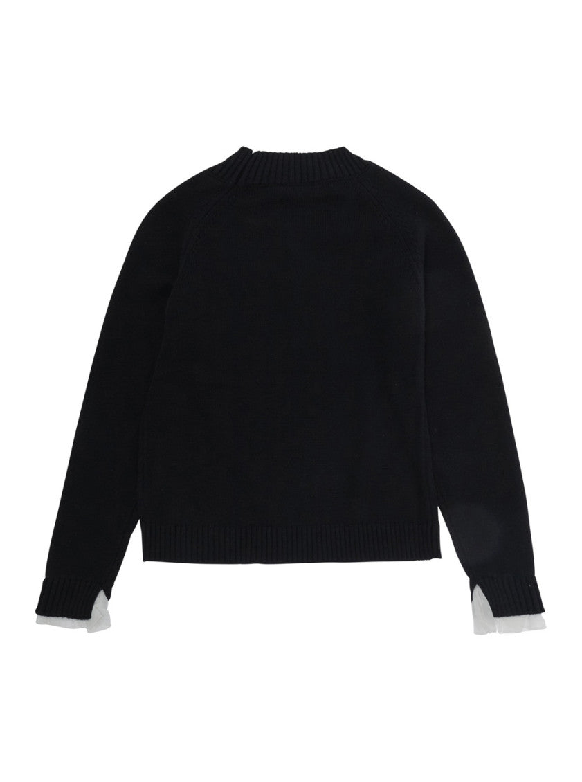 Girls Black Crewneck Sweater 2