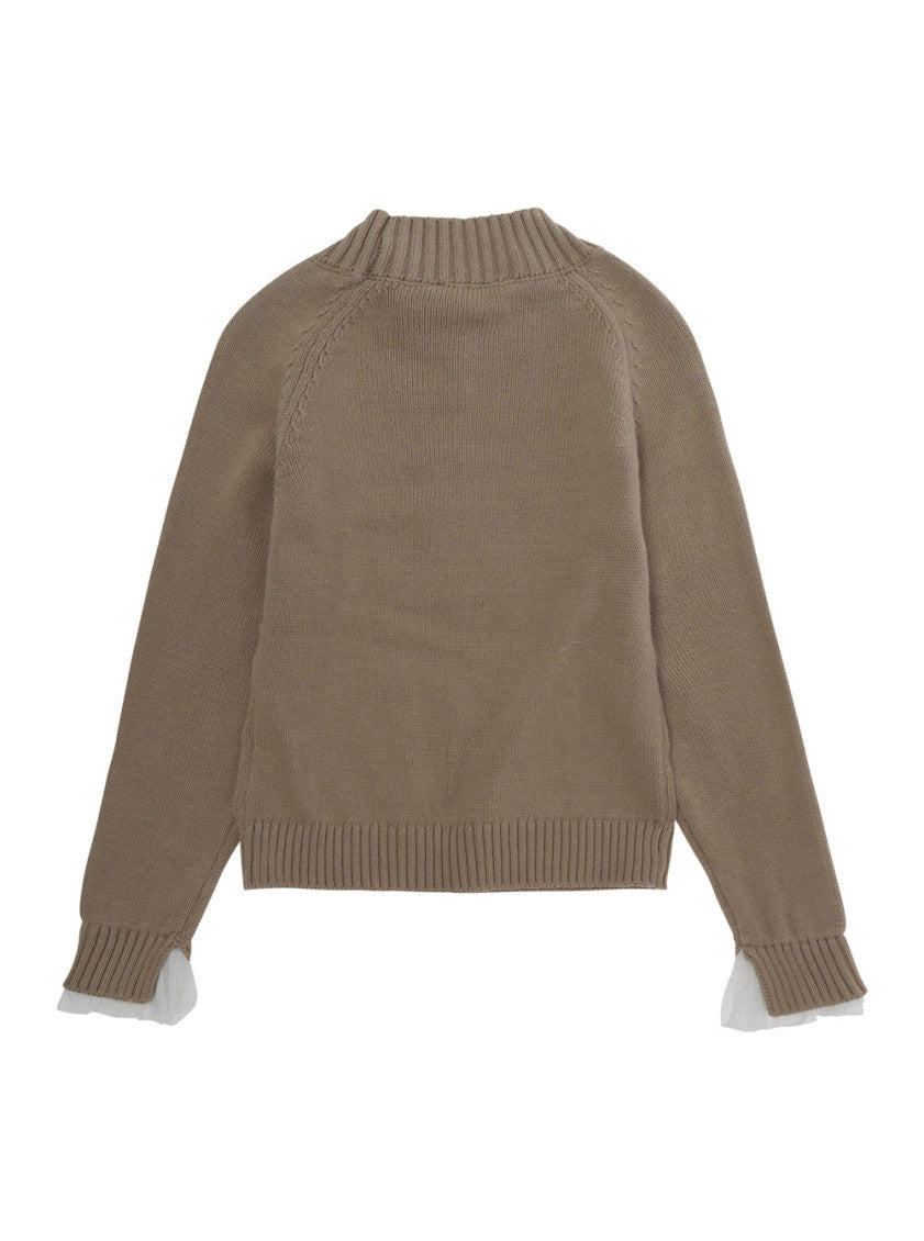 Girls Brown Crewneck Sweaters 2